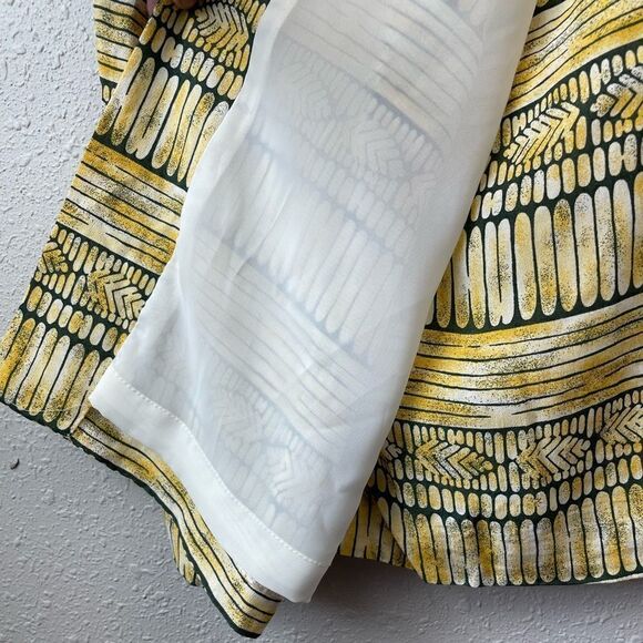 Chaus Short Sleeve Collarless Button Down Shirt and Matching Skirt EUC - Picture 9 of 12